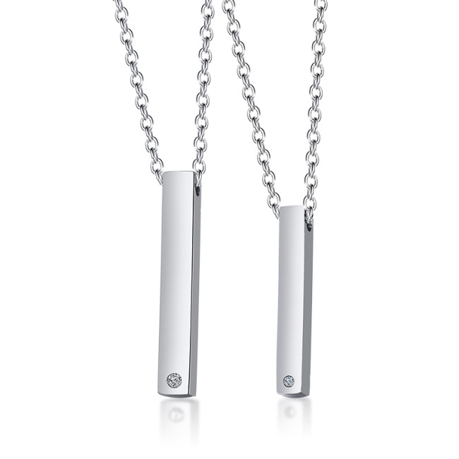 Wholesales Stainless Steel Couple Bar Necklace