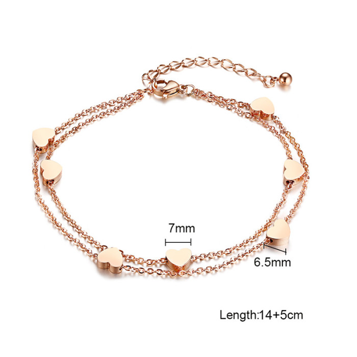Wholesale Stainless Steel Heart Bracelet and Anklet