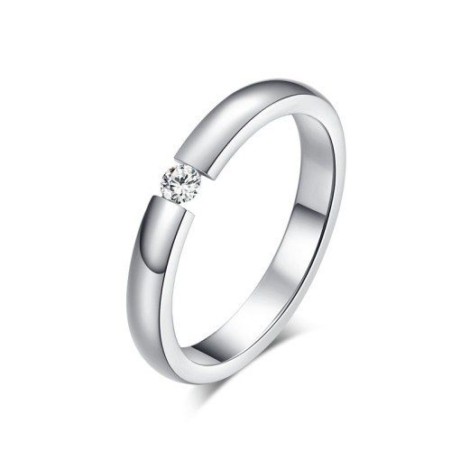 Wholesale CZ 3mm Stainless Steel Rings