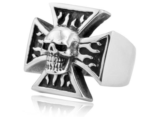 Wholesale Stainless Steel Cross Skull Ring for Men