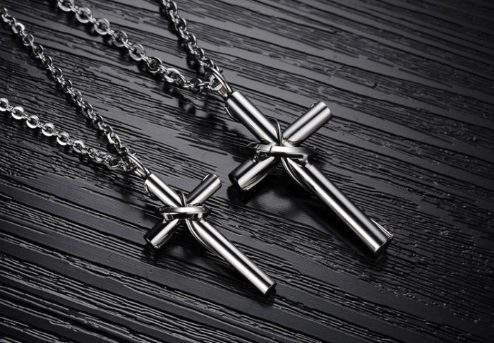 Wholesale Stainless Steel Cross Couple Pendants