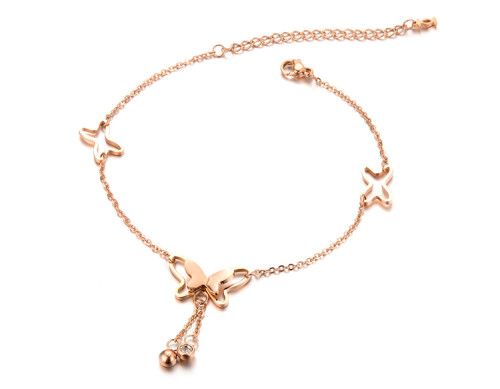 Wholesale Stainless Steel Rose Gold Anklets
