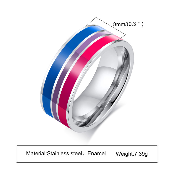 Wholesale Stainless Steel Rainbow Rings for Gay
