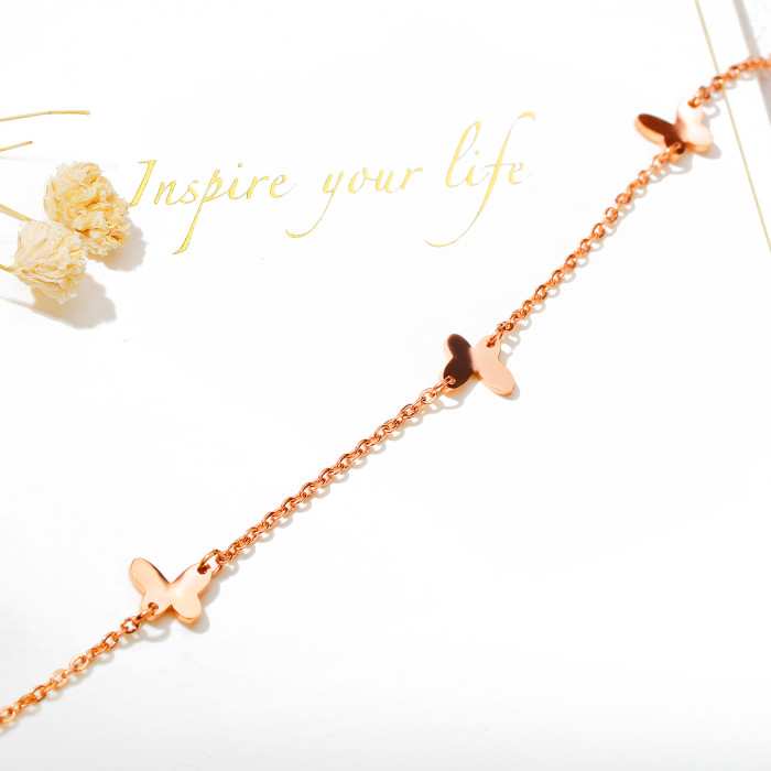 Wholesale Stainless Steel Butterfly Anklet