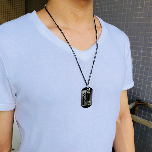 Wholesale Stainless Steel Mens Dog Tag Style Necklace