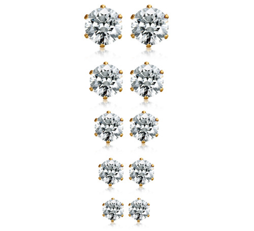 Stainless Steel CZ Stud Earrings Wholesale