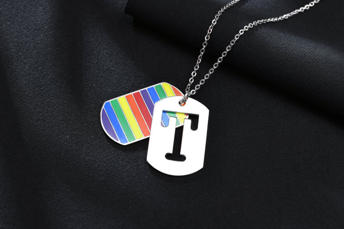 Wholesael Stainless Steel Rainbow Pride Dog Tag
