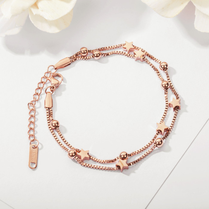 Wholesale Stainless Steel Womens Fashion Bracelet with Stars