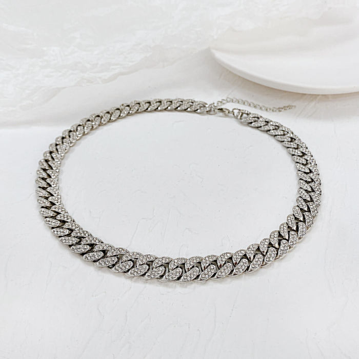 Wholesale Alloy Chain Necklace with Crystal