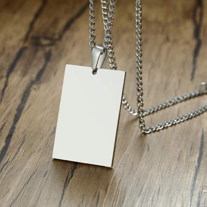 Wholesale Engravable Large Stainless Steel Dog Tag Necklace
