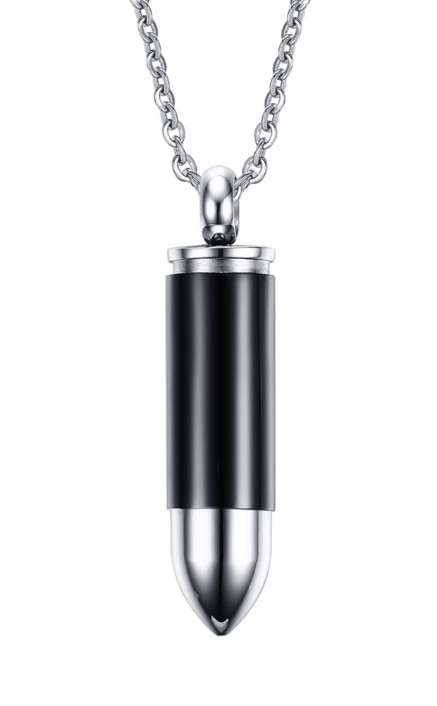 Wholesale Stainless Steel Bullet Cremation Pendants with Chain