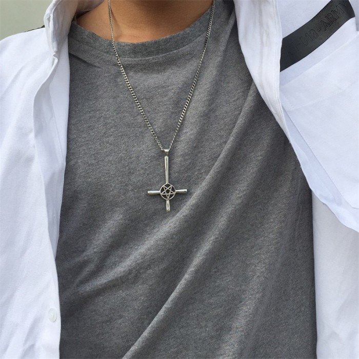 Wholesale Stainless Steel Satan Cross Pendant