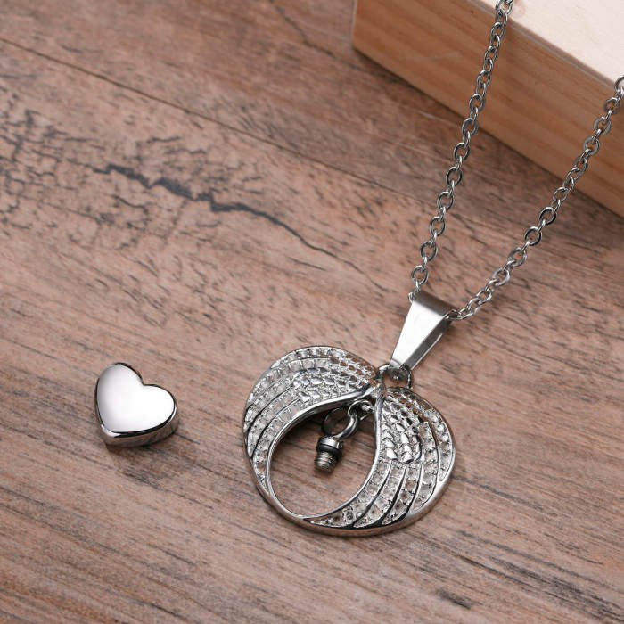 Wholesale Stainless Steel Wing and Heart Pendant