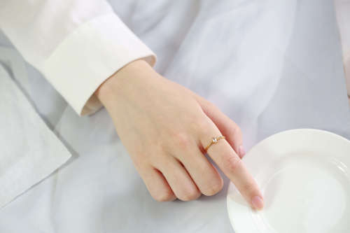 Wholesale Stainless Steel Ring with White CZ