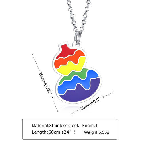 Wholesale Stainless Steel Gourd Rainbow Pendant