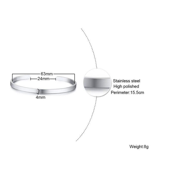 Wholesale Stainless Steel Womens Blank Bangle