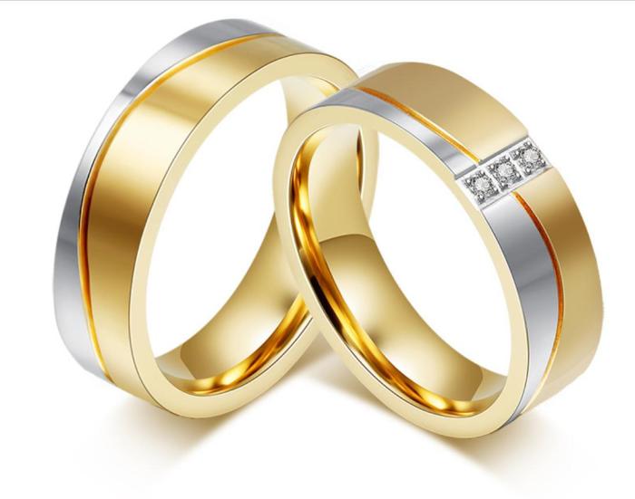 Cheap Wholesales Stainless Steel Wedding Ring with Gold Plated for man