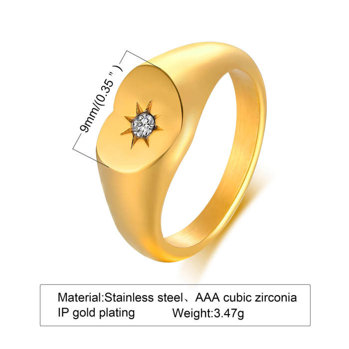 Wholesale Stainless Steel Women Heart Rings