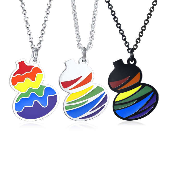 Wholesale Stainless Steel Gourd Rainbow Pendant