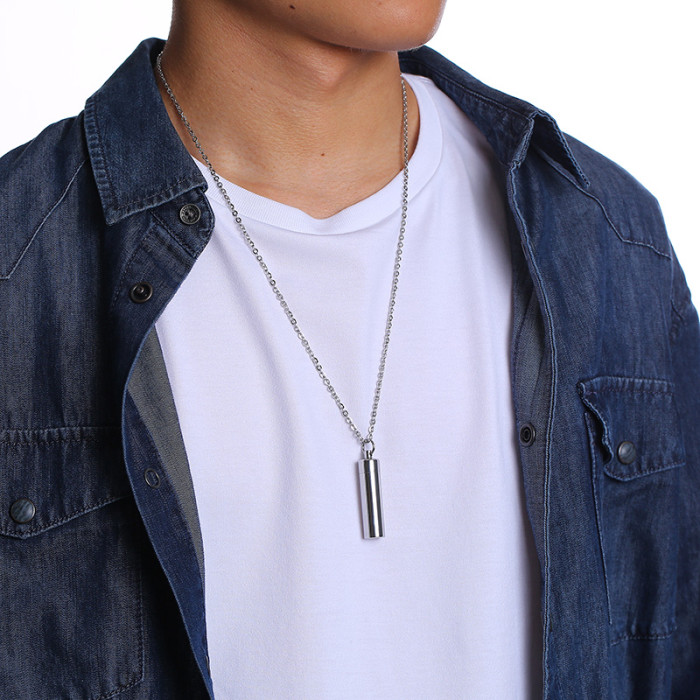 Wholesale Stainless Steel Minimalist Bar Urn Pendant