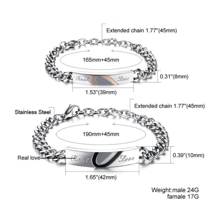 Stainless Steel Couple Bracelets Wholesaler