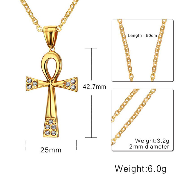 Mens Wholesale Jewelry Stainless Steel Egypt Cross