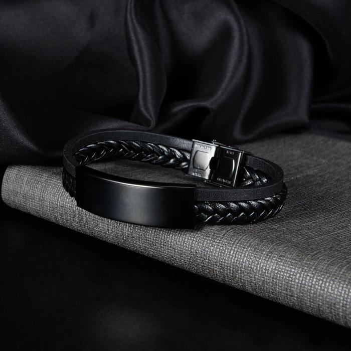 Wholesale Black Personalized Leather Bracelet