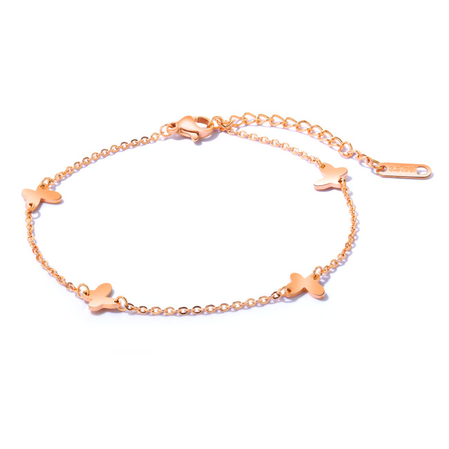 Wholesale Stainless Steel Butterfly Anklet