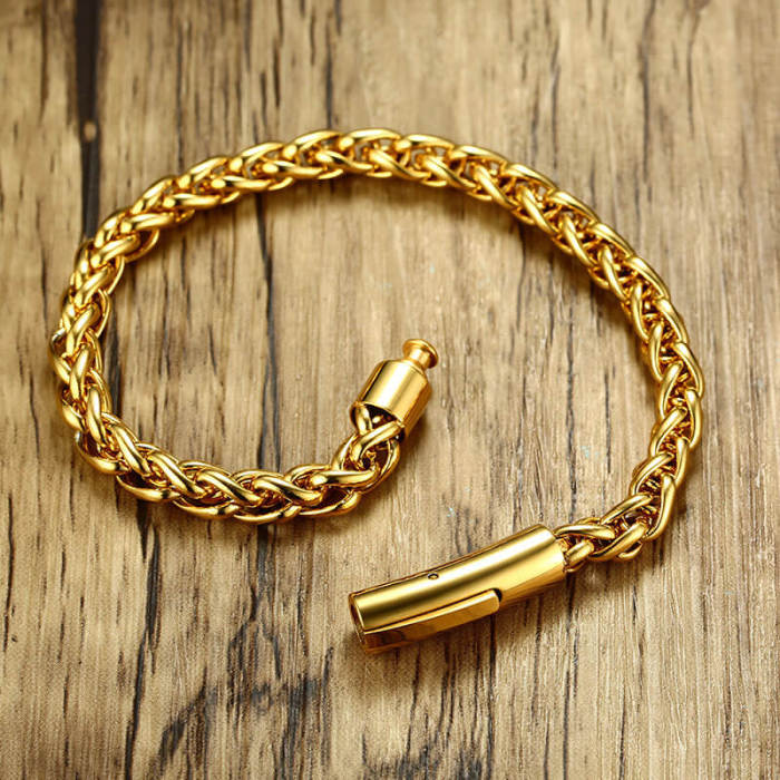 Wholesale Stainless Steel Gold Tone Chain Bracelet