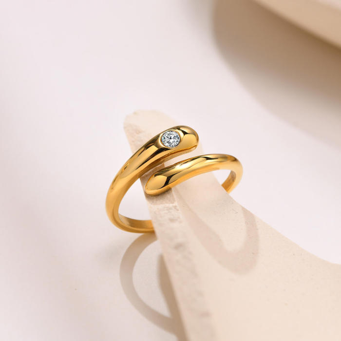 Wholesale Stainless Steel Women Ring with CZ