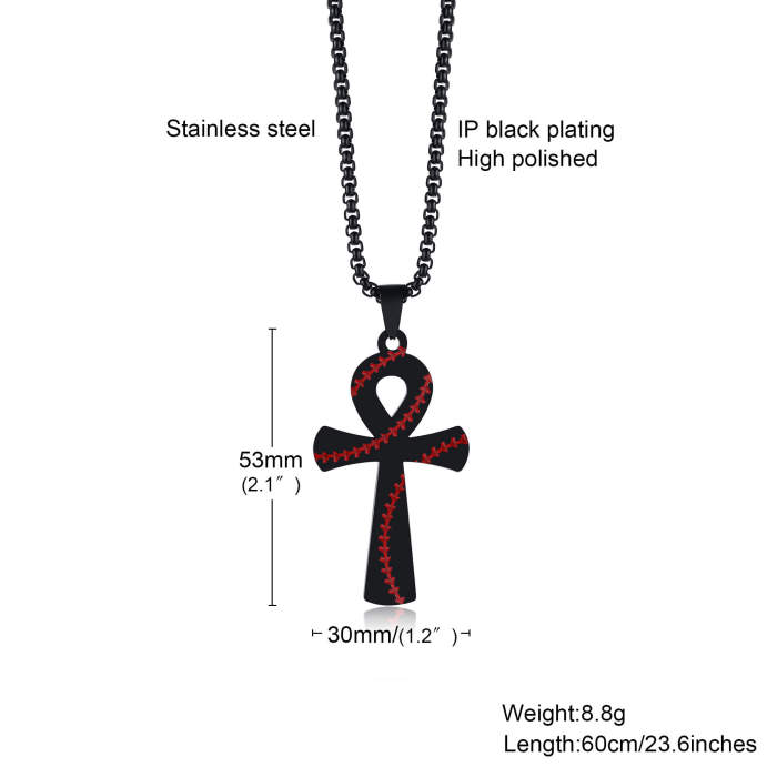 Wholesale Stainless Steel Baseball Pattern Anka Cross