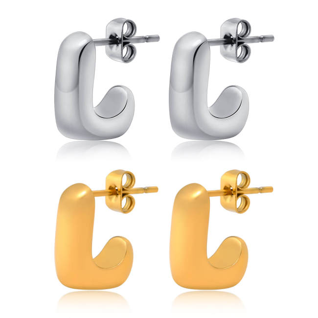 Wholesale Stainless Steel Women C Earrings