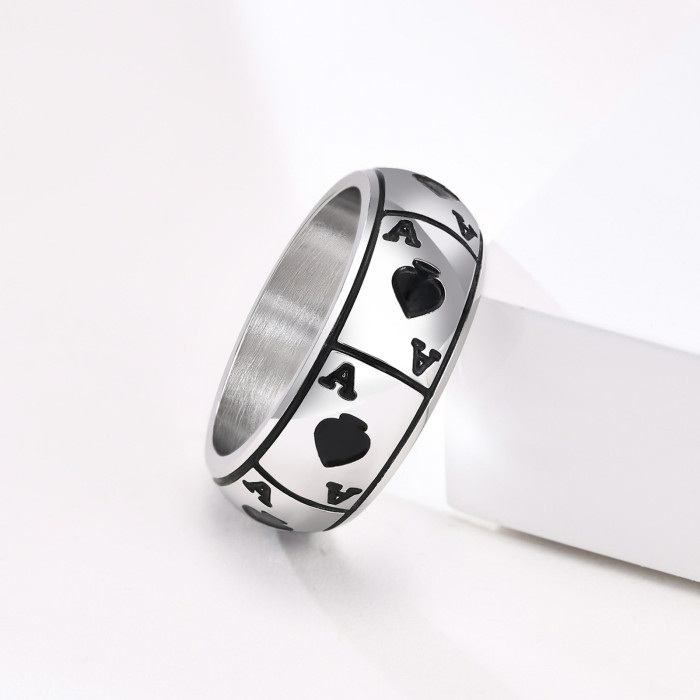 Wholesale Stainless Steel Ring with Spade A