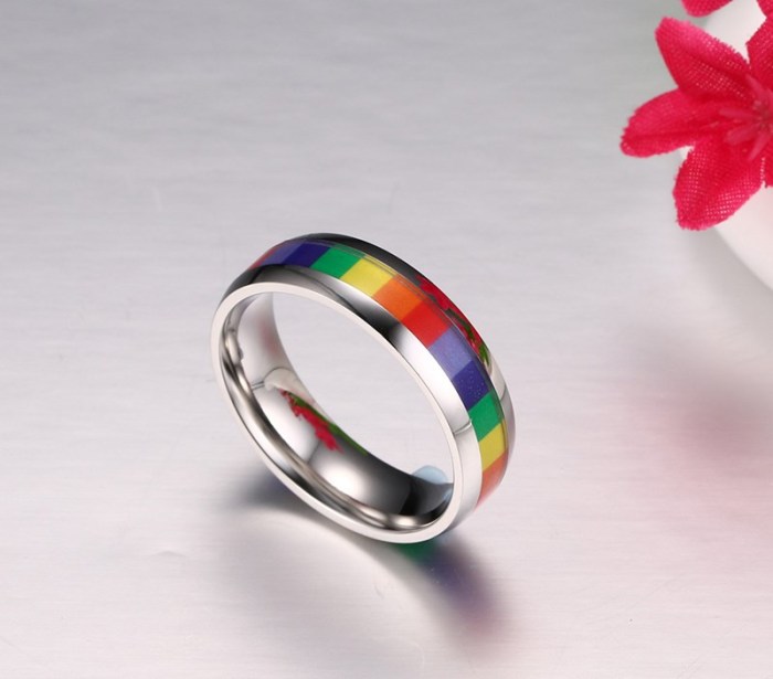 Wholesale Stainless Steel Gay Pride Rings for Sale
