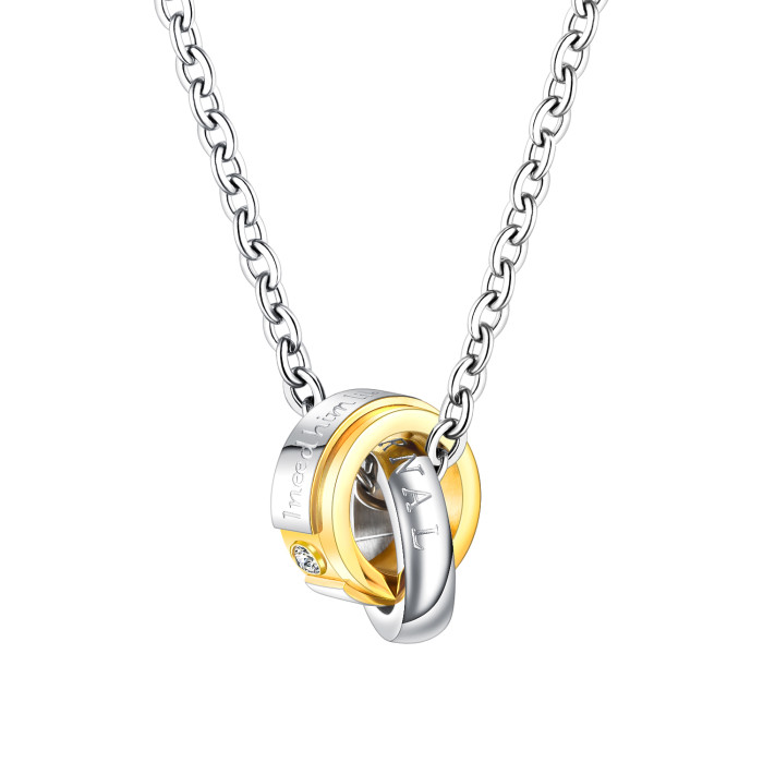 Wholesale Stainless Steel Ring Pendant Necklaces for Lover His and Hers Necklace