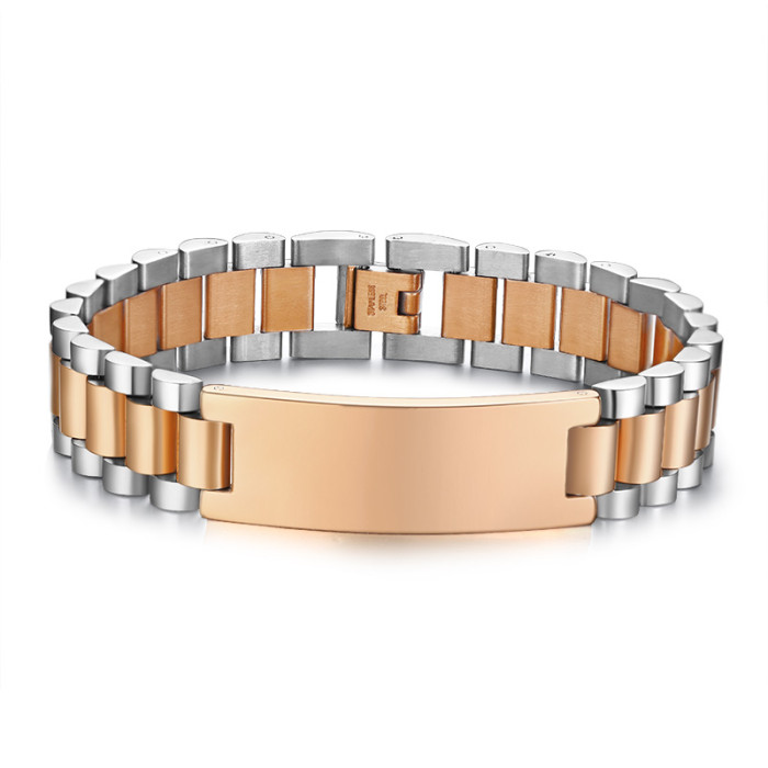Wholesale Stainless Steel 15mm Mens ID Bracelets Engraved