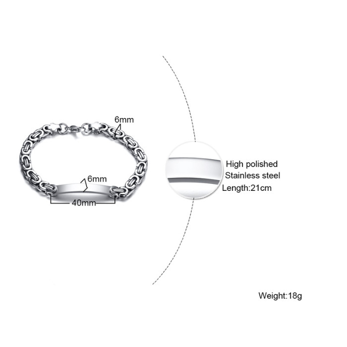 Wholesale Stainless Steel Engravable Bracelet