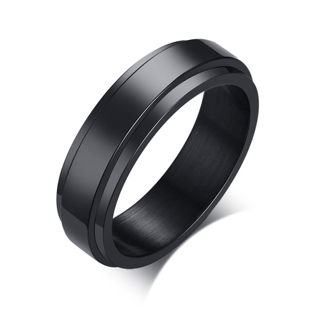 Wholesale Black Stainless Steel Classic Spinner Ring