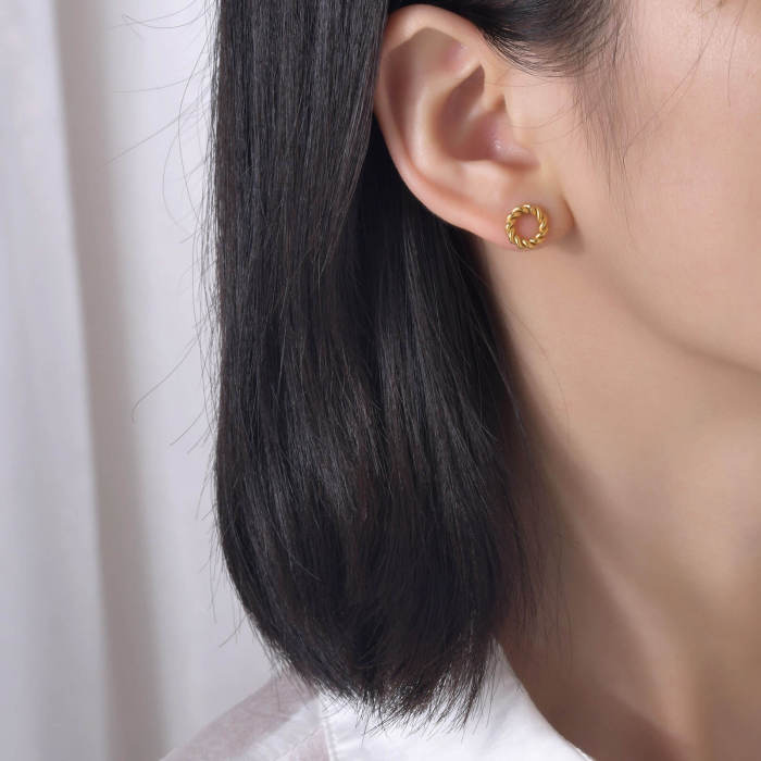 Wholesale Stainless Steel O Stud Earrings