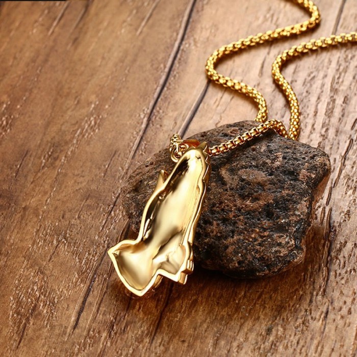 Wholesale Gold Stainless Steel Buddha's-hand Pendants