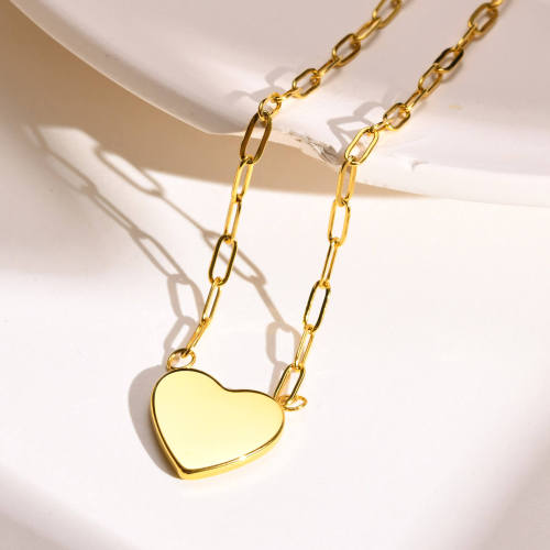 Wholesal Stainless Steel Heart with Pearl Necklace