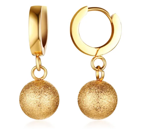 Stainless Steel Hoop Earring with Ball