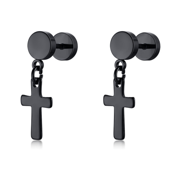 Wholesale Stainless Steel Male Eearring with Cross