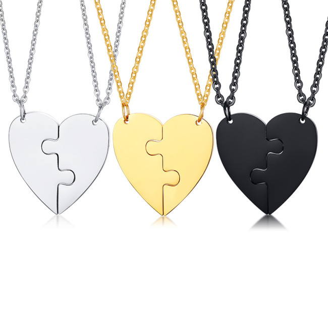 Wholesale Steel Puzzle Piece Jewelry Couples