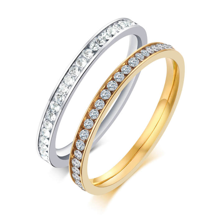 Wholesale Stainless Steel Women Cz Rings