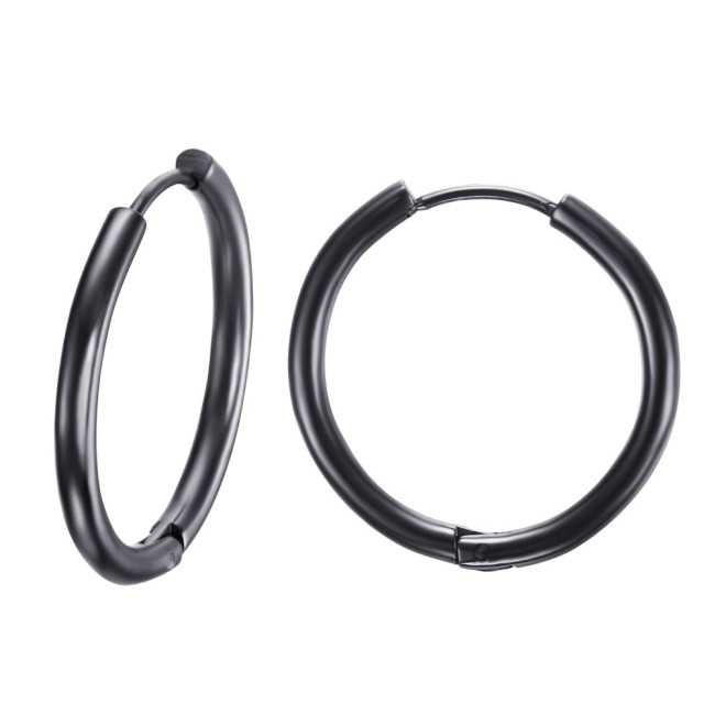 Wholesale Black Stainless Steel Hoop Earrings