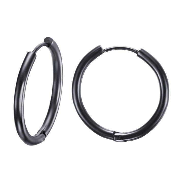Wholesale Black Stainless Steel Hoop Earrings