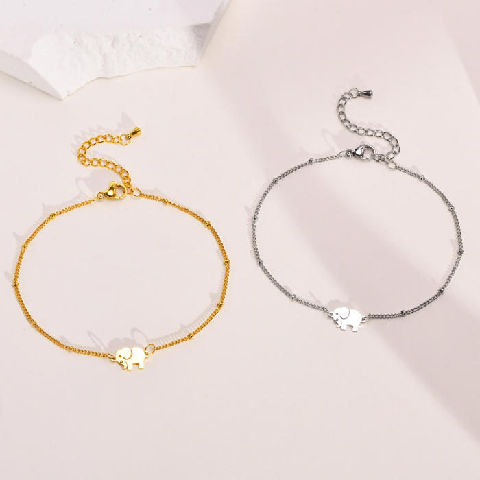 Wholesale Stainless Steel Foot Chain Bracelet with Elephant