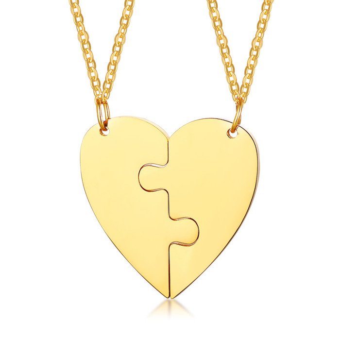 Wholesale Steel Puzzle Piece Jewelry Couples