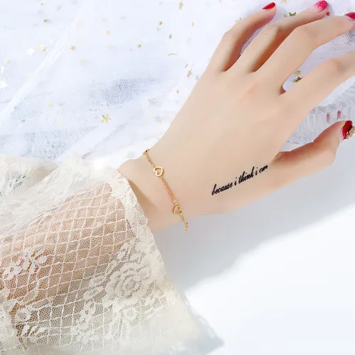 Heart Linked Stainless Steel Bracelet Wholesale